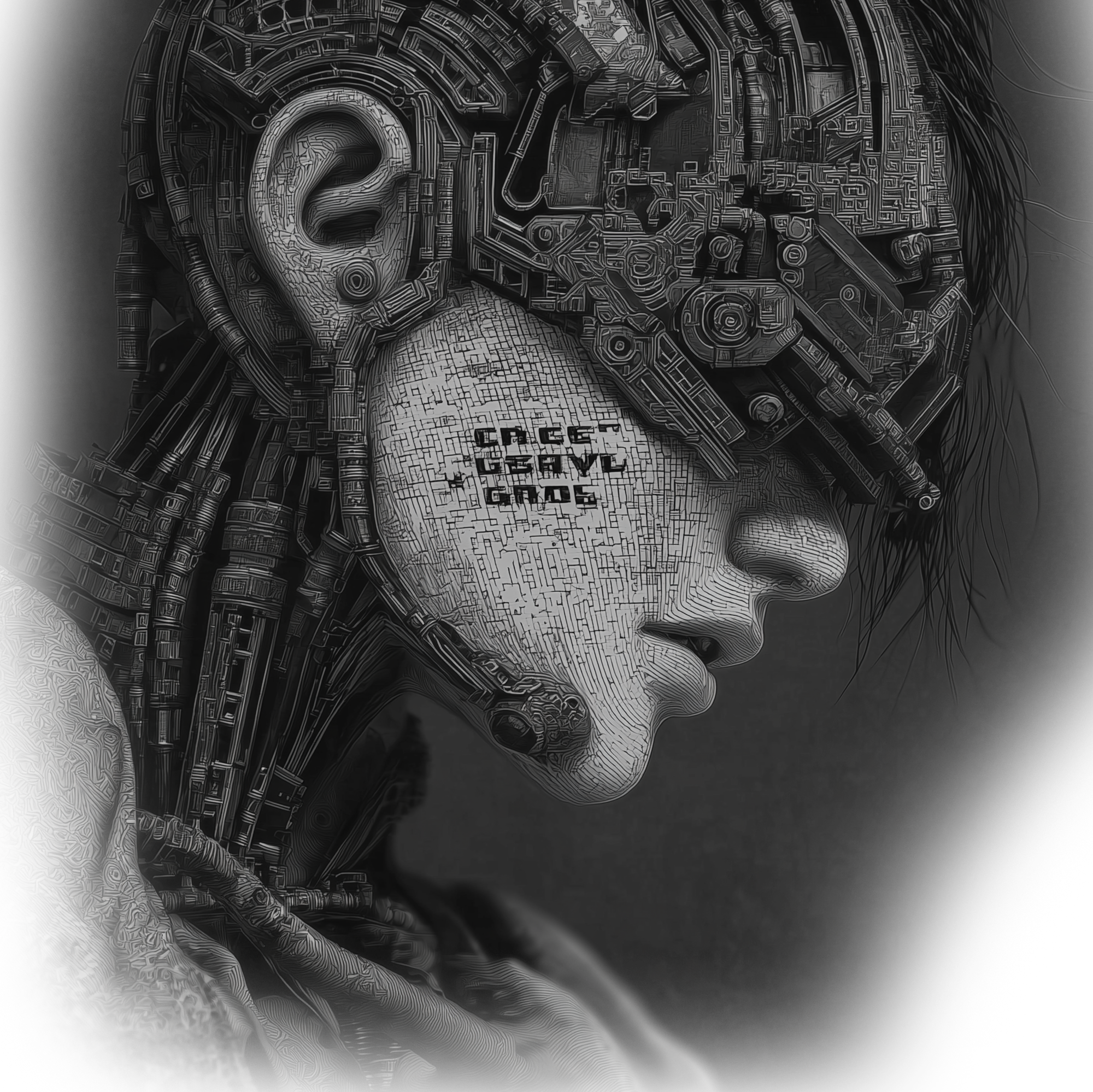 Cyborg portrait — augmented humanity